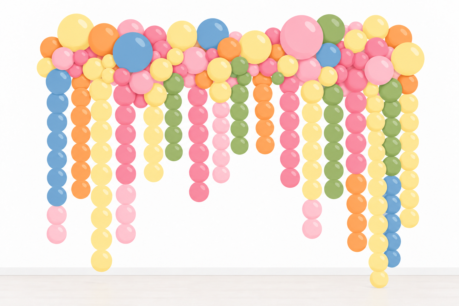 Illustration of a balloon bead backdrop