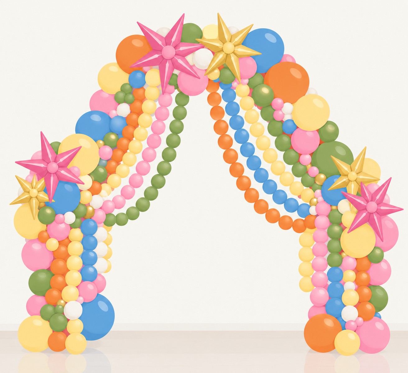 Illustration of a balloon bead curtain